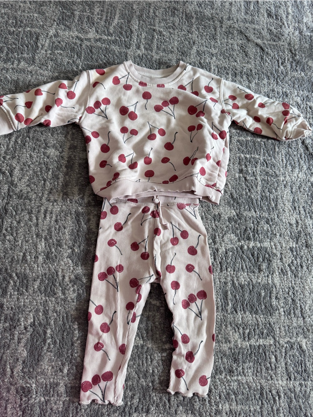 Zara Pink Cherry Print Matching Set